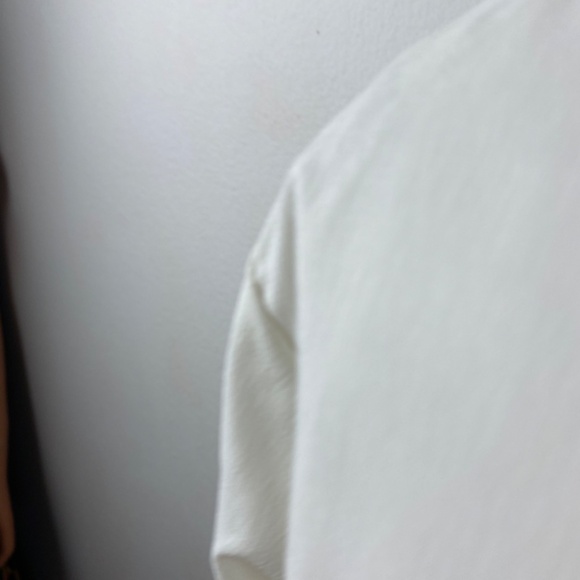 Vtg 60s Teddi of California White Crepe Blouse 34 Accordion Ruffles Crop Top - Picture 7 of 9